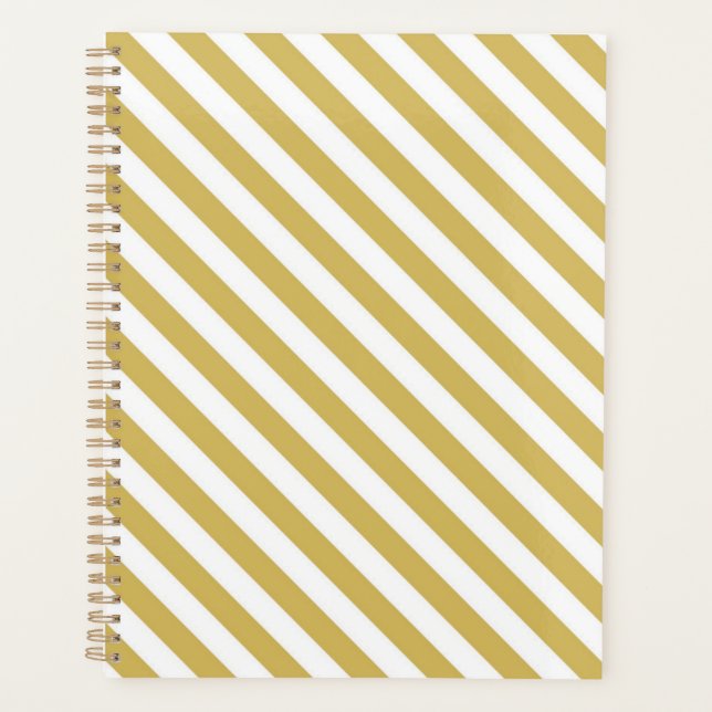 Agenda Diagonal golden yellow and white stripes pattern (Anverso)