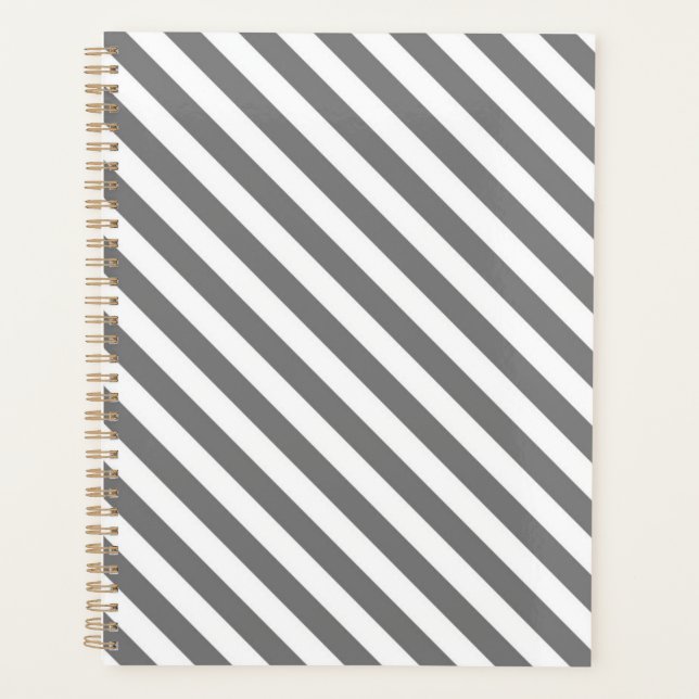Agenda Diagonal gray and white stripes pattern (Anverso)