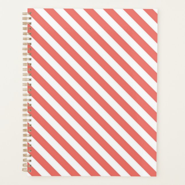 Agenda Diagonal pattern of pink and white stripes (Anverso)