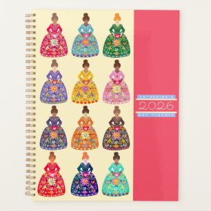 Agenda diaria de señoras de arte popular festivo M