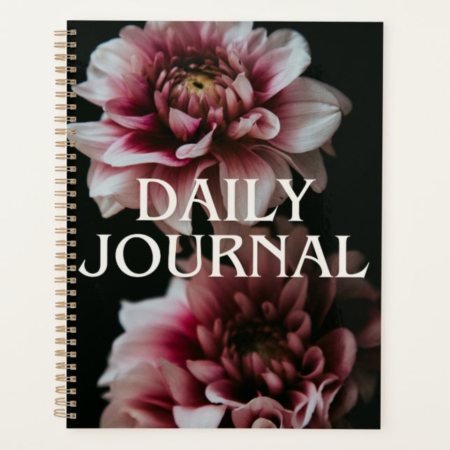 Agenda Diario Botánico Rosa Profundo Sofisticado (Anverso)