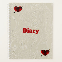 Agenda Diario con bloc de notas en espiral cardíaca