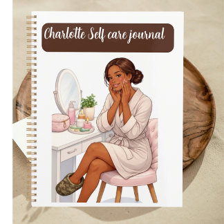 Agenda Diario de autocuidado chic con nombre personalizad