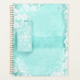 Agenda Diario de estilo Aqua y encaje