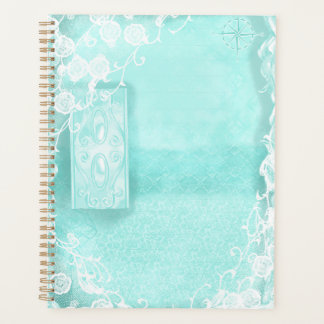 Agenda Diario de estilo Aqua y encaje