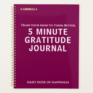 Agenda Diario de gratitud diario simple y elegante con no