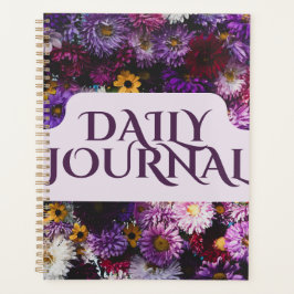 Agenda Diario de Jardín Vibrante de Púrpura y Oro