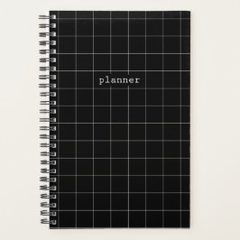 Agenda Diario de planificación minimalista en blanco y ne