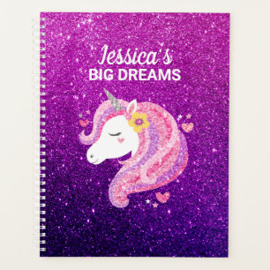 Agenda Diario de Unicorn de Purpurina Cute