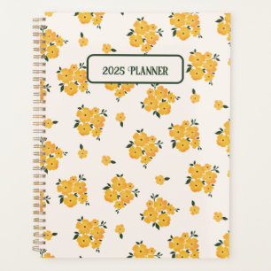 Agenda Diario floral amarillo personalizado 2025