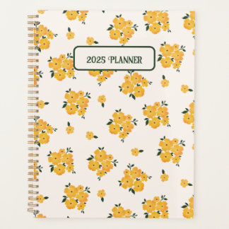 Agenda Diario floral amarillo personalizado 2025
