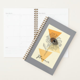 Agenda Diario Floral Bohemio Daisy 🌼🖤💛