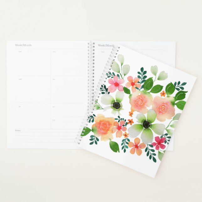 Agenda Diario floral Pastel  (Demostración)