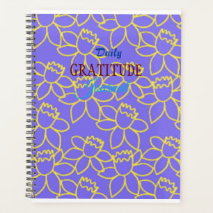 Agenda Diario morado de gratitud floral con floración