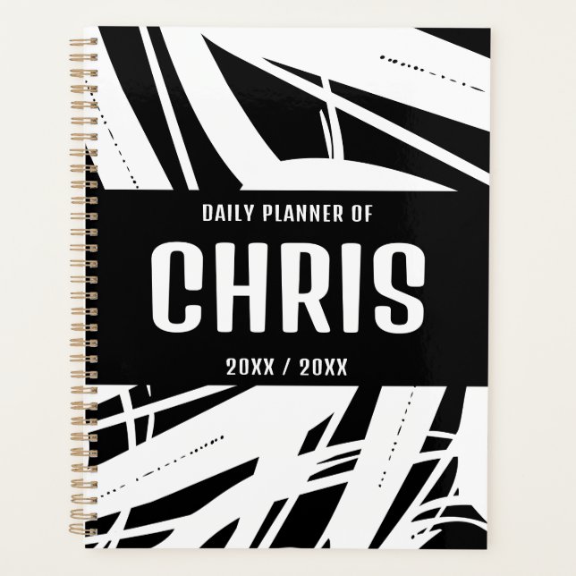 Agenda Diario personal de Black And White Retro (Anverso)