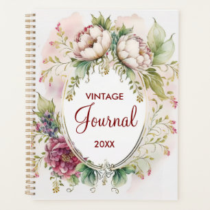 Agenda Diario Personalizado Calendario Floral Vintage