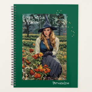 Agenda Diario personalizado de la flor de bruja verde bon