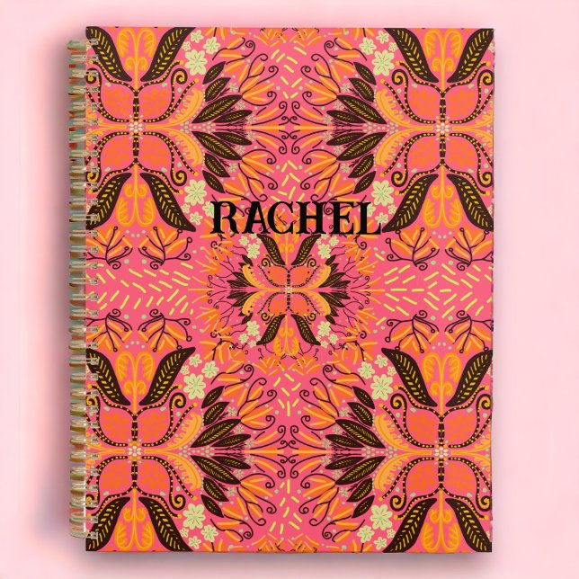 Agenda Diario Personalizado del Boho Rosa (Customize this journal planner for any person. Great gift idea.)