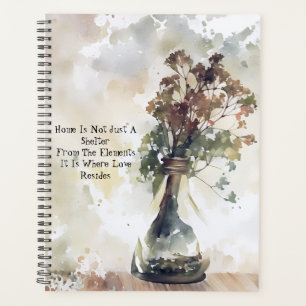 Agenda Diario Vintage WildFlower Vase Home Love