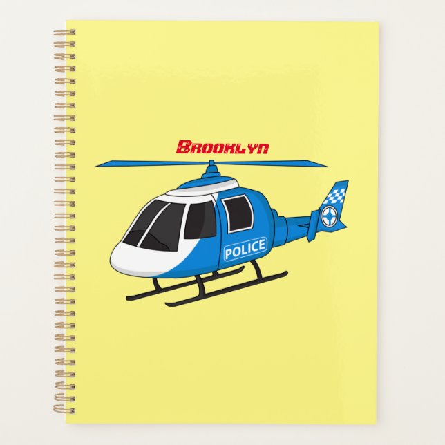 Agenda Dibujo animado de helicóptero de la policía lindo (Anverso)