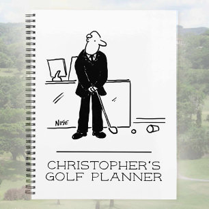 Agenda Dibujo animado divertido de un golfista de oficina