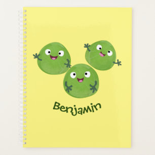 Agenda Dibujo animado divertido de verduras de coles de B