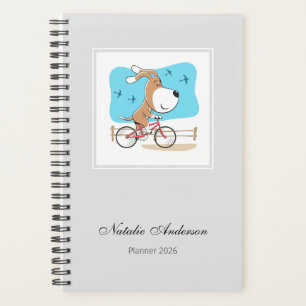 Agenda Dibujo Animado Perro Cachorro Bicicleta Ciclismo 2