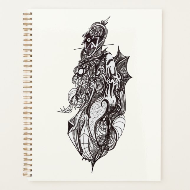 Agenda Dibujo con tinta de Jinete Alado (Anverso)