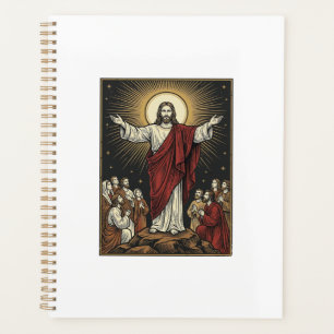 Agenda Dibujo cristiano de Jesús vintage Gloria radiante