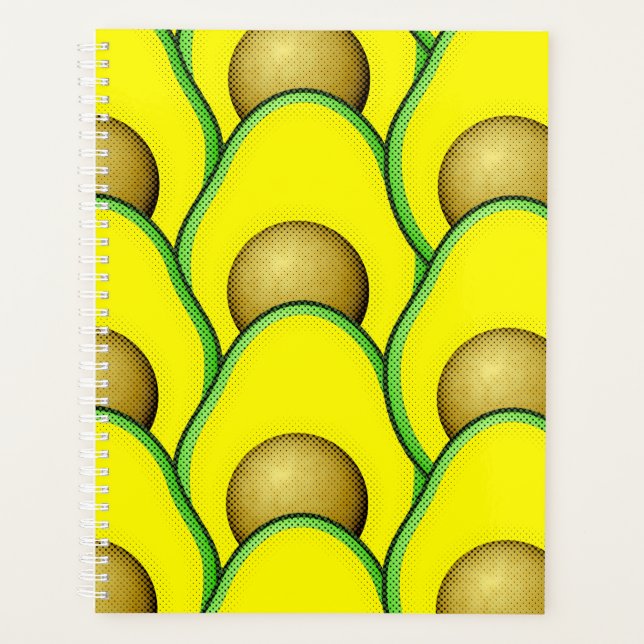 Agenda Dibujo de aguacate estilo vintage (Anverso)