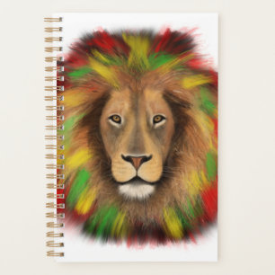 Agenda Dibujo de cabeza de león Rasta rojo amarillo verde