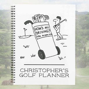 Agenda Dibujo de caricatura divertida de golfista.