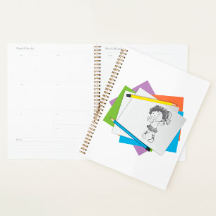 Agenda Dibujo de dibujos animados de Chicas con lápices d