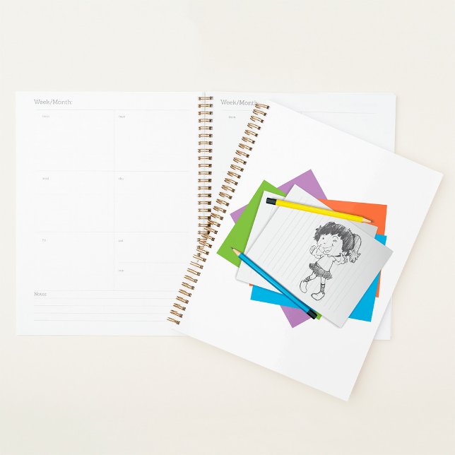 Agenda Dibujo de dibujos animados de Chicas con lápices d (Subido por el creador)