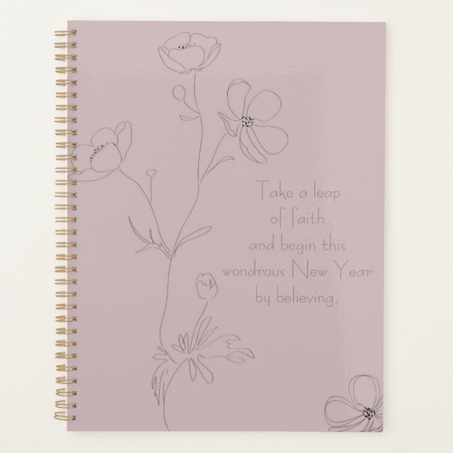 Agenda dibujo de flores de mariposa (Anverso)