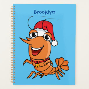 Agenda Dibujo de ilustración de camarón de Navidad feliz