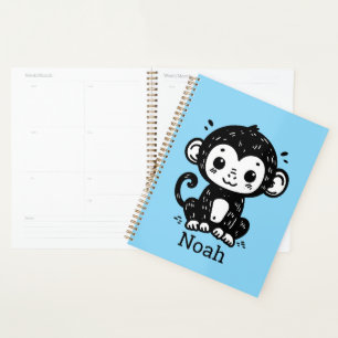 Agenda Dibujo de mono de bebé lindo - Arte de guardería d