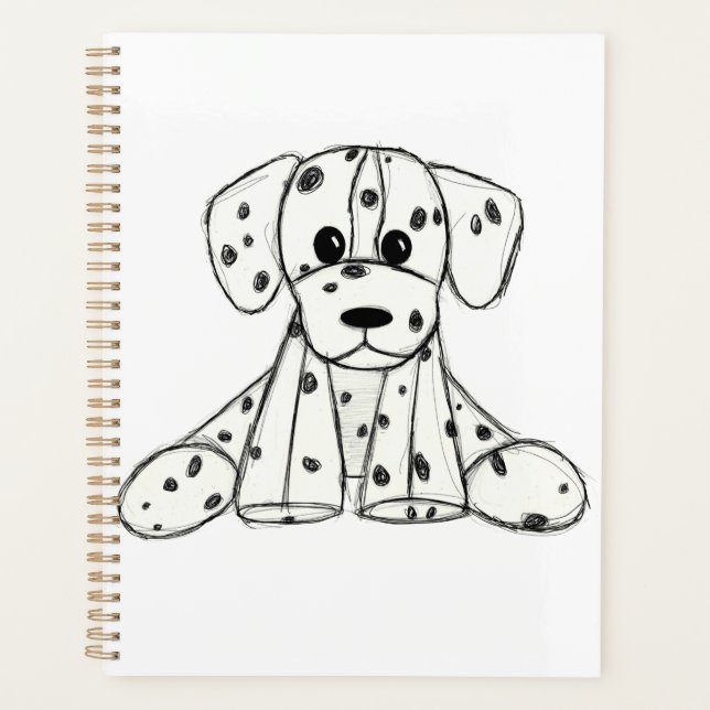 Agenda Dibujo de perros rellenos dálmatas esquema simple  (Anverso)