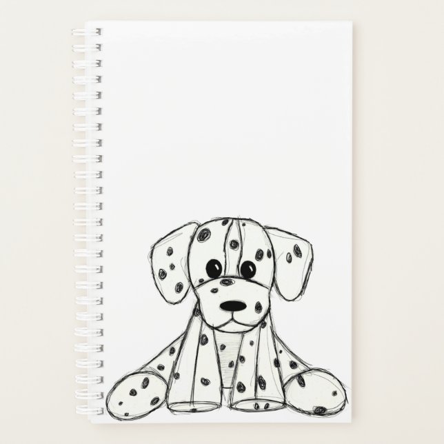 Agenda Dibujo de perros rellenos dálmatas esquema simple  (Anverso)
