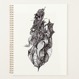 Agenda Dibujo de tinta del jinete alado