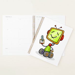 Agenda Dibujo digital de arte tecnológico divertido de ro