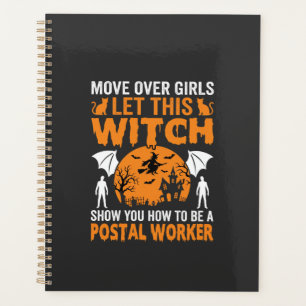 Agenda Dibujo divertido de gato bruja trabajador postal d