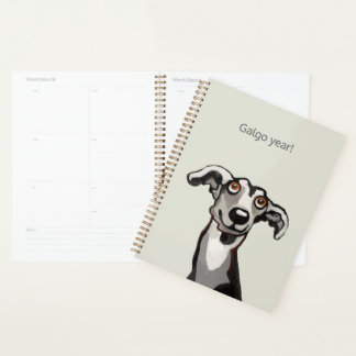 Agenda Dibujo galgo en blanco y negro y gris