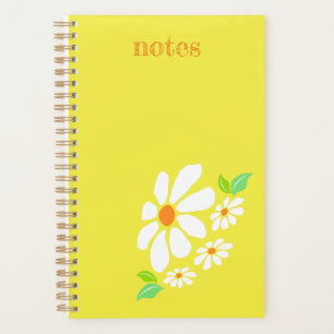 Agenda Dibujo minimalista de flores amarillas y blancas