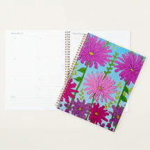 Dibujo vivo de flores rosadas en azul