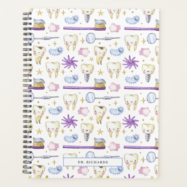 Agenda Diente acuarela | Higienista Dental Dentista (Anverso)