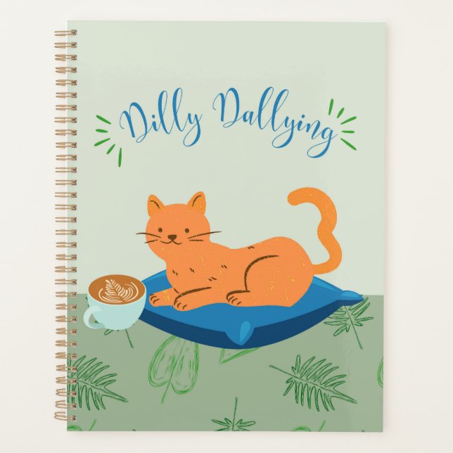 Agenda Dilly Dallying Naranja Cat (Anverso)
