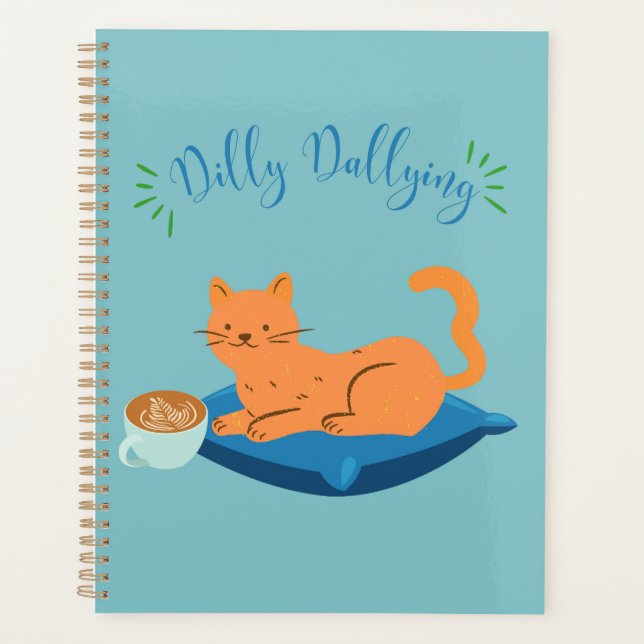 Agenda Dilly Dallying Naranja Cat (Anverso)
