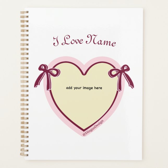 Agenda Dingus Bows & Heart Personalizado (Anverso)