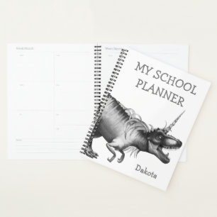 Agenda Dinocorn Silver Chrome Unicorn Dinosaur School